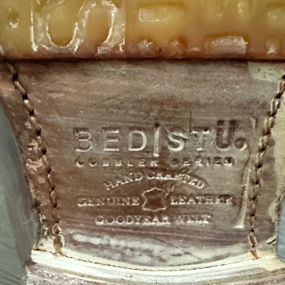 Bed Stu Distressed Brown and Cream Moto Boots - Picture 2 of 6